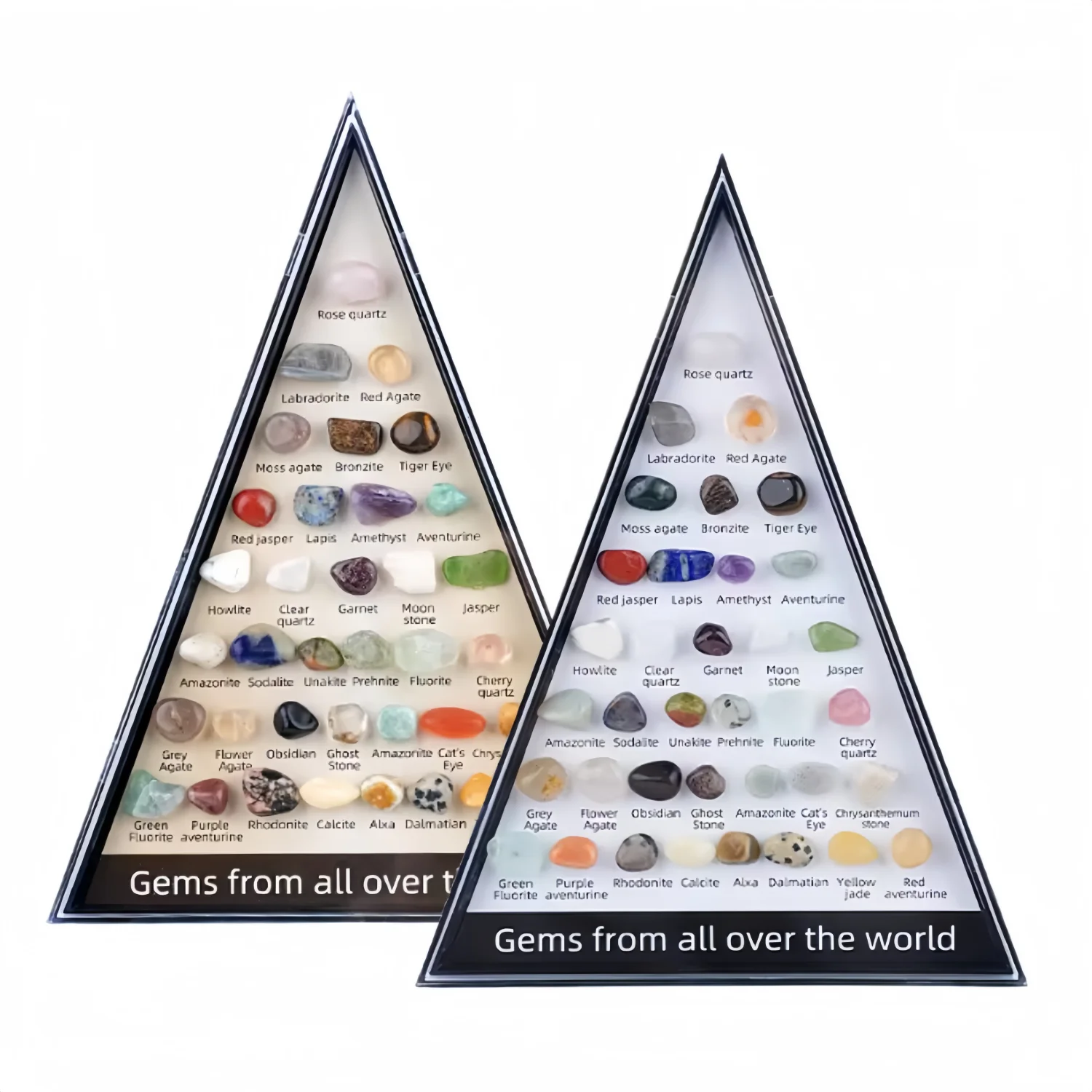 36pcs Gemstone Quartz Crystal Chakra Crystal Set Hexagonal Rose Quartz Gemstone Used for Meditation Interior Decoration Gifts
