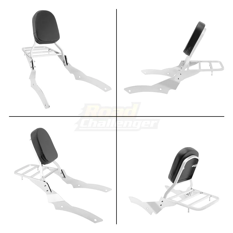 Motorcycle Chrome Detachable Sissy Bar Rear Passenger Backrest Pad For Yamaha V Star XVS400 XVS650 Custom Models 1996-2017