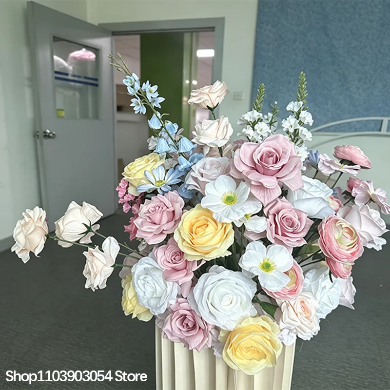 Weiß-Grüne Hortensie-Kalla-Lilien-Tischdekoration Künstliches Blumenarrangement Hochzeitstisch-Blumendeko Hotel-Empfangsblume – Detail 7
