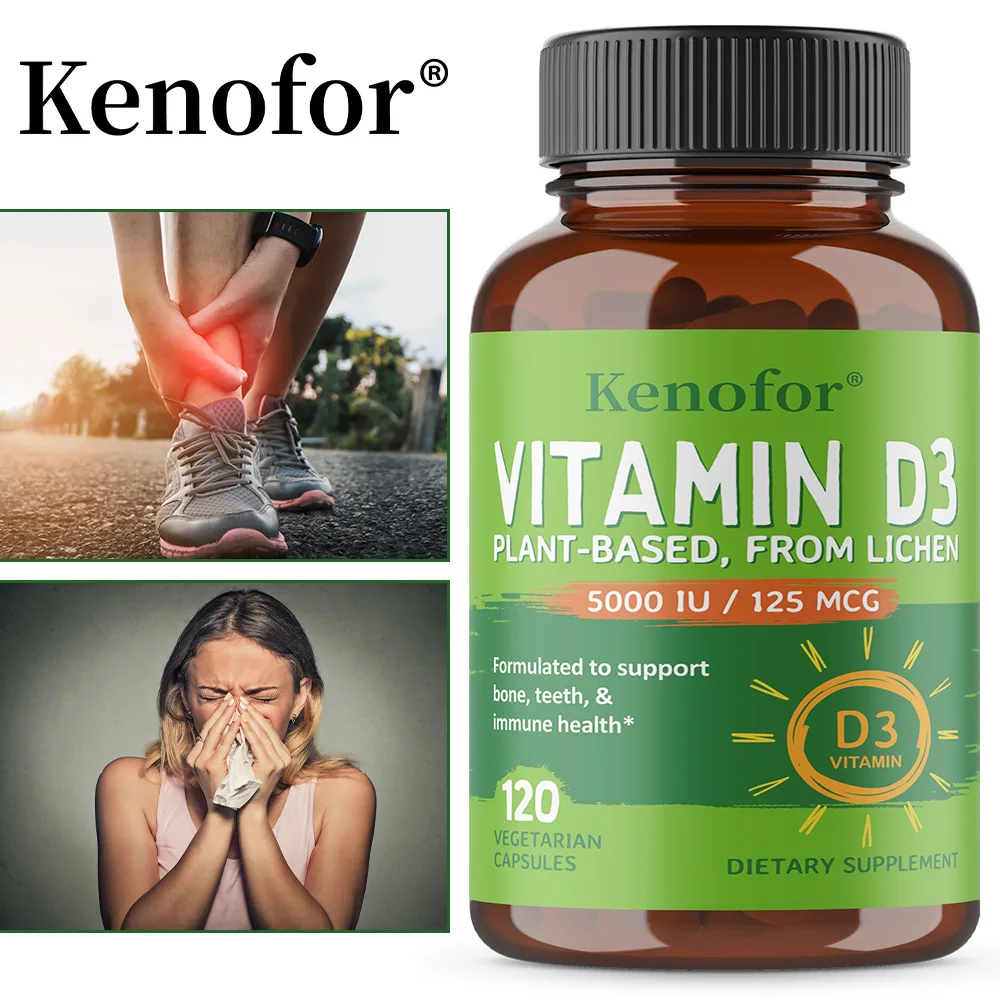 

Vitamin D3 Capsules, 5000 IU, Support Calcium Absorption, Bone & Teeth Wellness, Muscle Comfort, Daily Body Wellness Maintenance