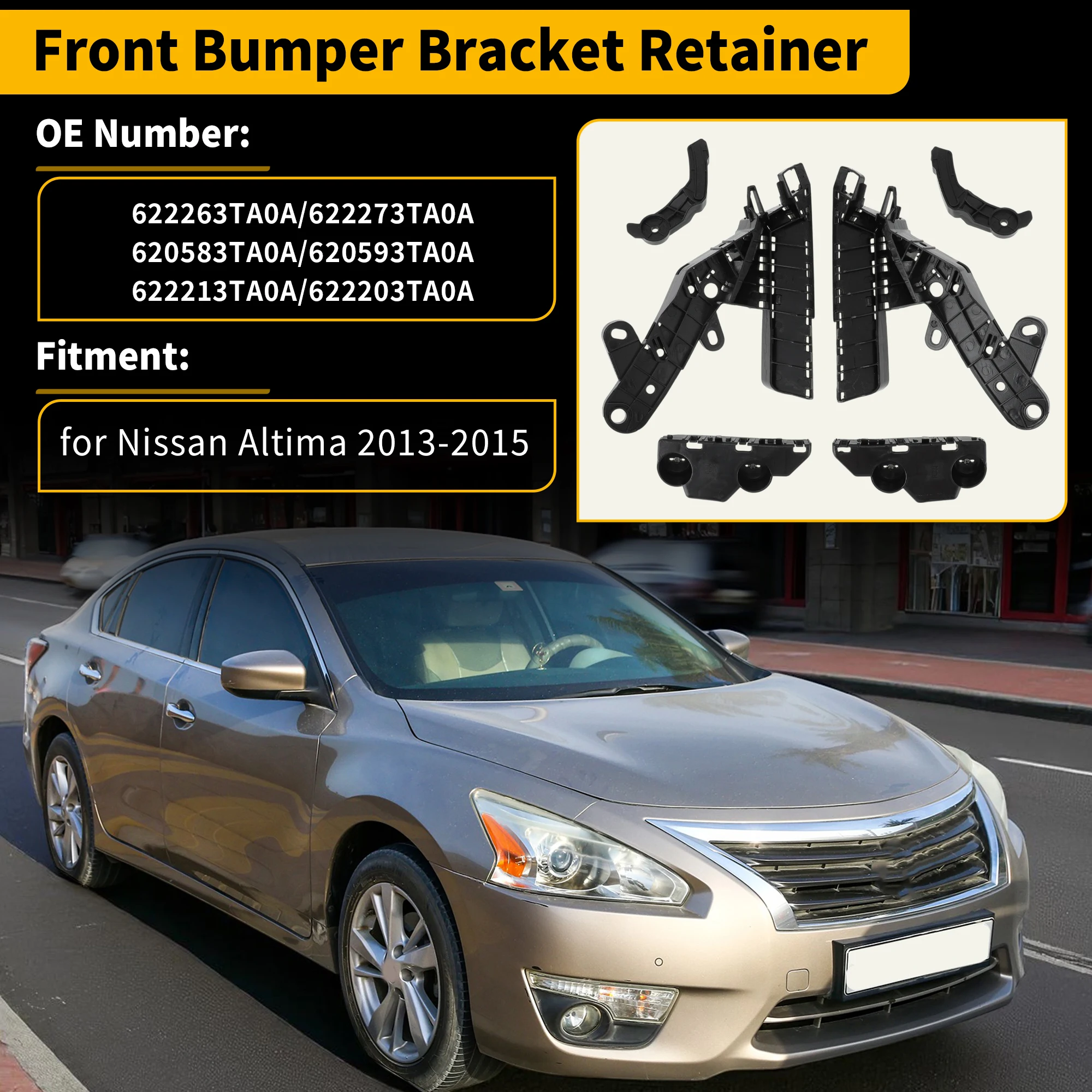 UXCELL Front Bumper Bracket Retainer for Nissan Altima No.620583TA0A/622263TA0A 1 Set