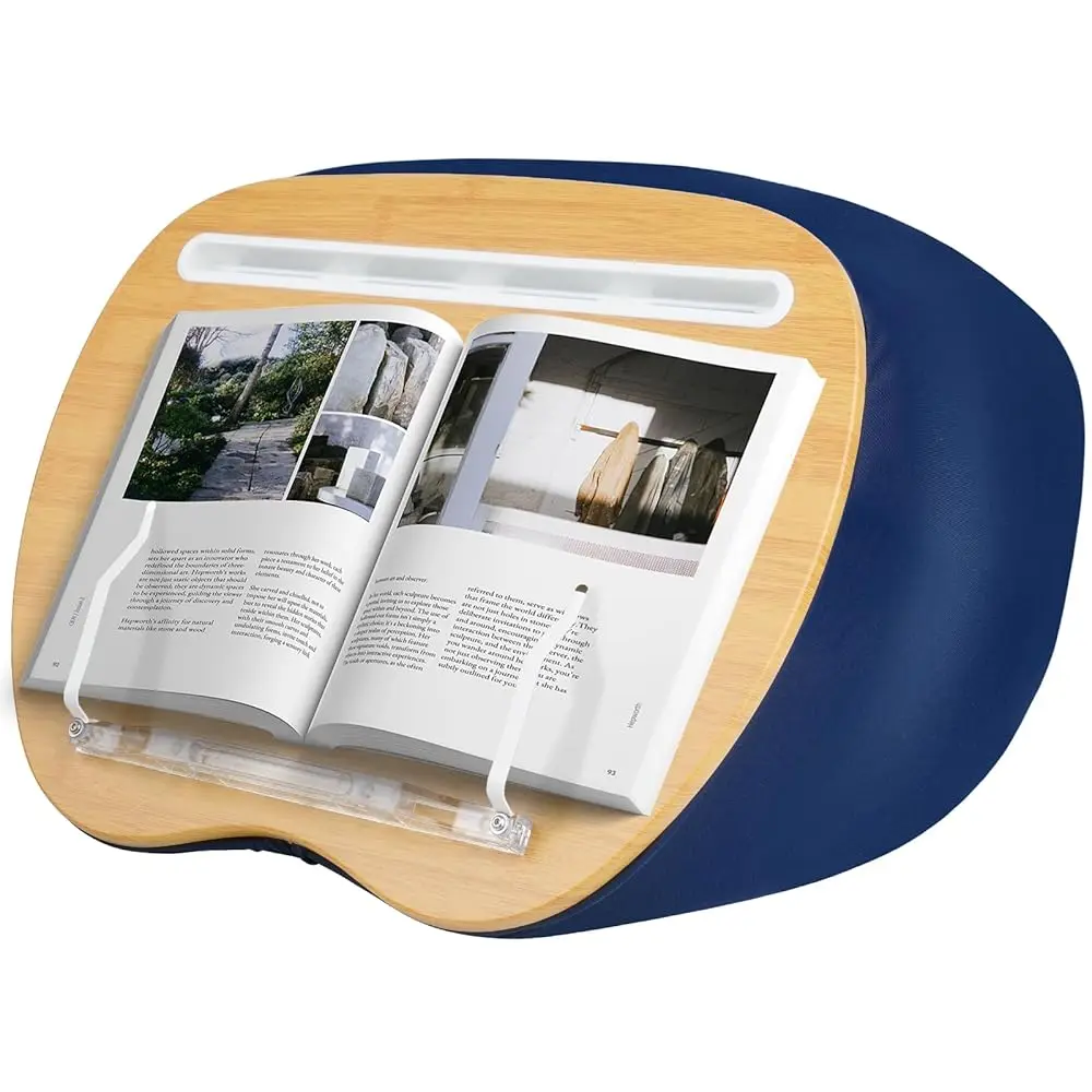 Lap Desk XL Beanbag Book Stand –Book Holder for Reading in Bed Hands Free Reading Pillow,Laptop Desk Tablet 400g Weight for E