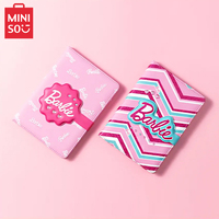 Miniso Sunlight Shining Barbie Pu Magnetic Clasp Notebook Cute Pink Notebook B6 Dot Diamond Girly Heart Notepad