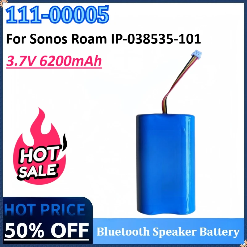 

New 111-00005 3.7V 6200mAh Replacement Bluetooth Speaker Battery for Sonos Roam IP-038535-101 Rechargeable Battery