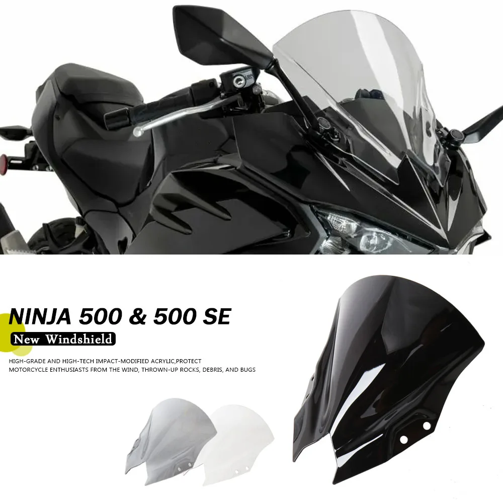 

For Kawasaki Ninja500 NINJA500 NINJA Ninja 500 SE 2024 2025 Motorcycle Windscreen Windshield Wind Deflector Protector