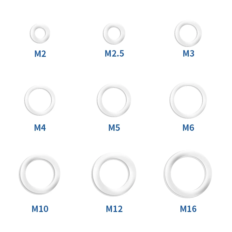 20/100pcs M5 M6 M8 M10 M12 M14 M16 M18 M20 M22 M24 M26 Alumínio Arruela Plana Junta do Anel Anéis de Vedação Plain Spacer Anilhas Prendedor