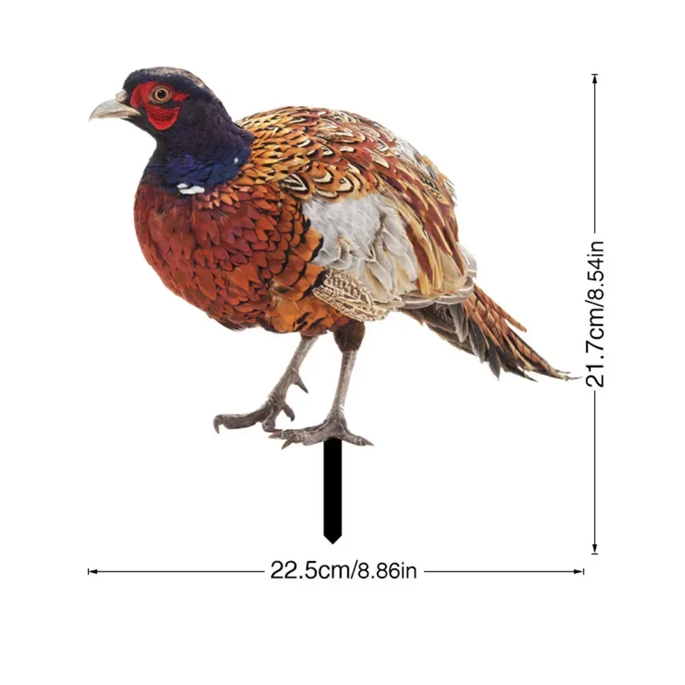 꿩 정원 장식, 꿩 말뚝 잔디 안뜰 조각상 조각, 아크릴 말뚝, 야외 예술 그라운드 플러그 장식, 1 개, 2 개