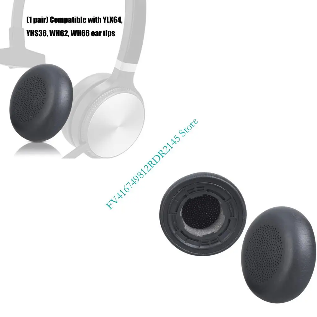 B2EF 1Pair Leder Ohrpolsterohrkissen Abdeckung für WH64 YHS36 WH62 WH66 Kopfhörer