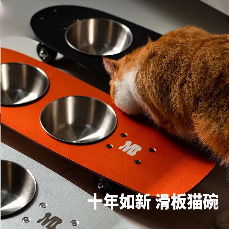 Anti-knock large diameter wear-resistant and easy-to-clean stainless steel cat and dog pet bowl