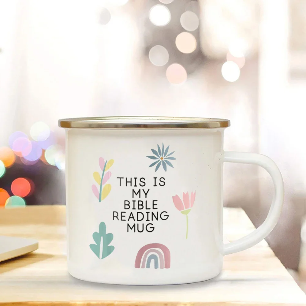 Christian Creative Enamel Coffee Tea Mugs for Women Mother\'s Day Christian Gifts Home Office Breakfast Dessert Milk Cocoa Cups