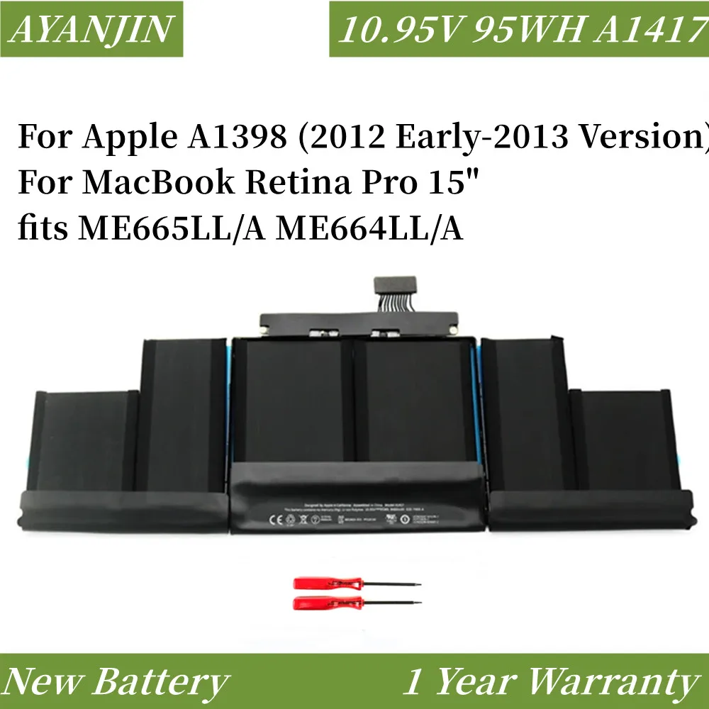 A1494 A1417 Laptop Batterij Voor Apple Macbook Pro 15 "A1398 Retina 212 2013 2014 Jaar