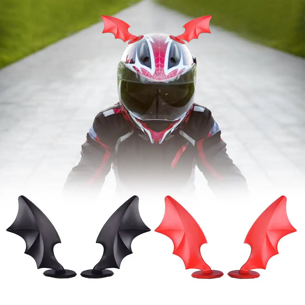 

Demon Wings Helmet Decoration With Suction Cups Motorcycle Bike Helmet Accessories Car Riding Gear Decor Strip For Adventurers