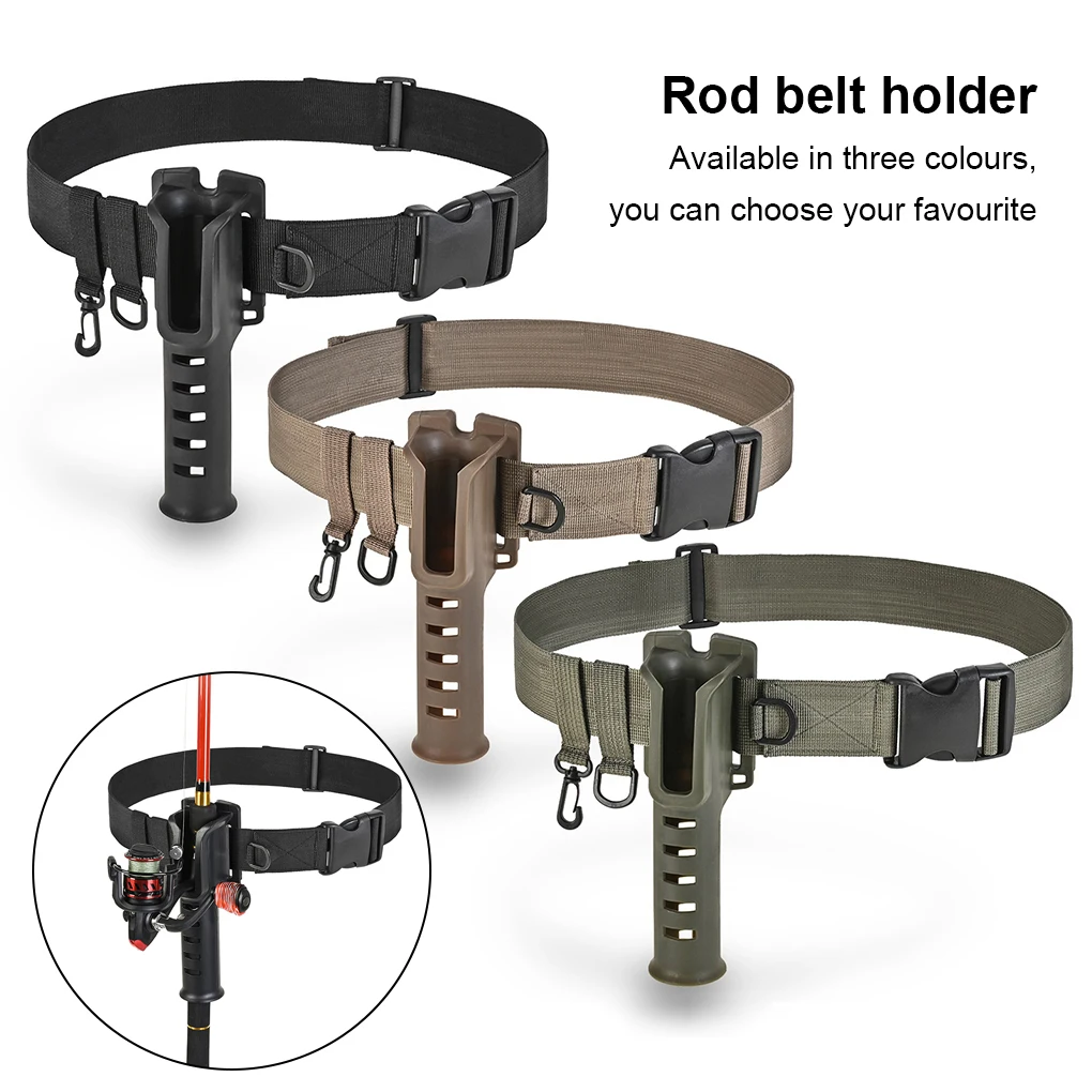 

Fishing Rod Holder Waist Belt Pole Rack Boat River Fish Reel Support Tackle Tools Equipment Accessories for Khaki