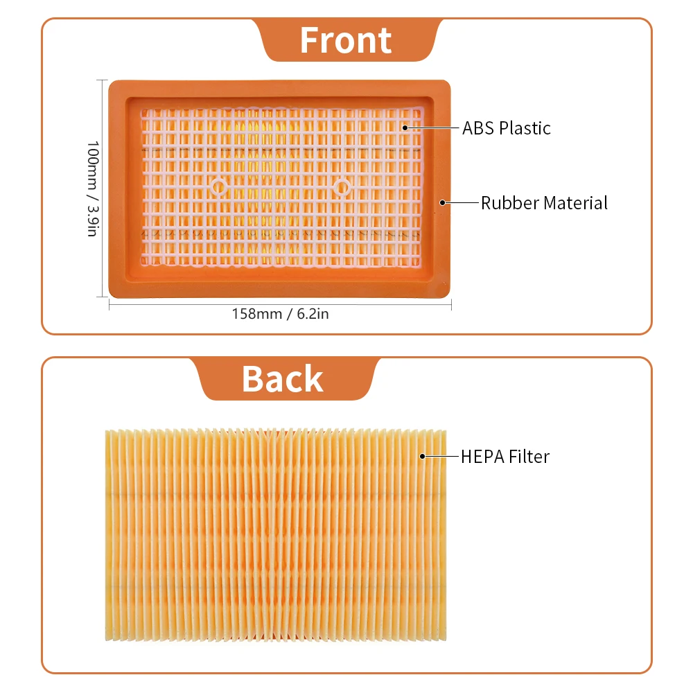 Filtro hepa para karcher mv4 mv5 mv6 wd4 wd5 wd6 molhado e seco aspirador de pó peça de reposição wd4000 a wd5999 #2.863-005.0 filtro