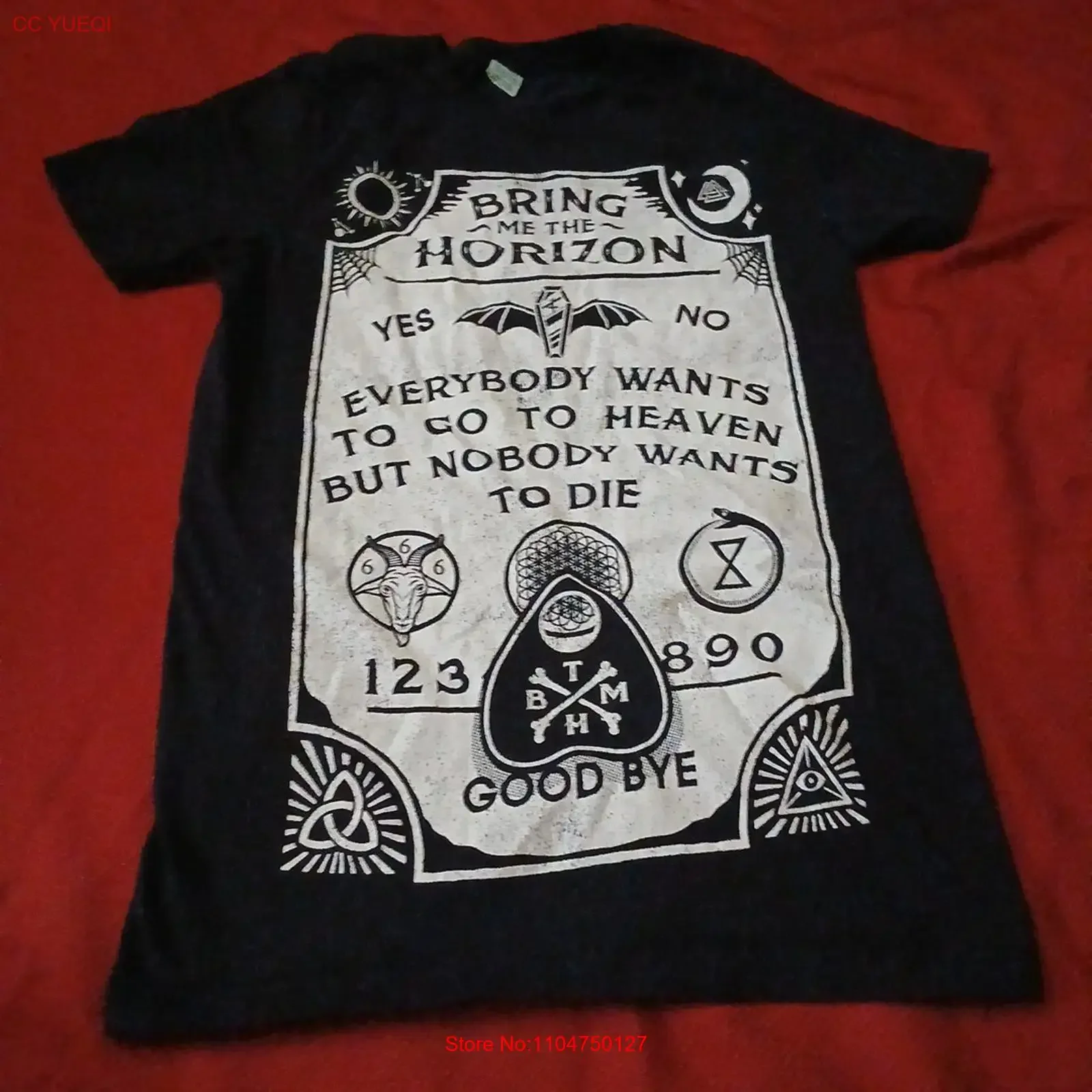 Bring Me To The Horizon Heaven Die Mens T Shirt Small Black 2 Sides Metal vintage Washed Unisex Comfortable Slightly
