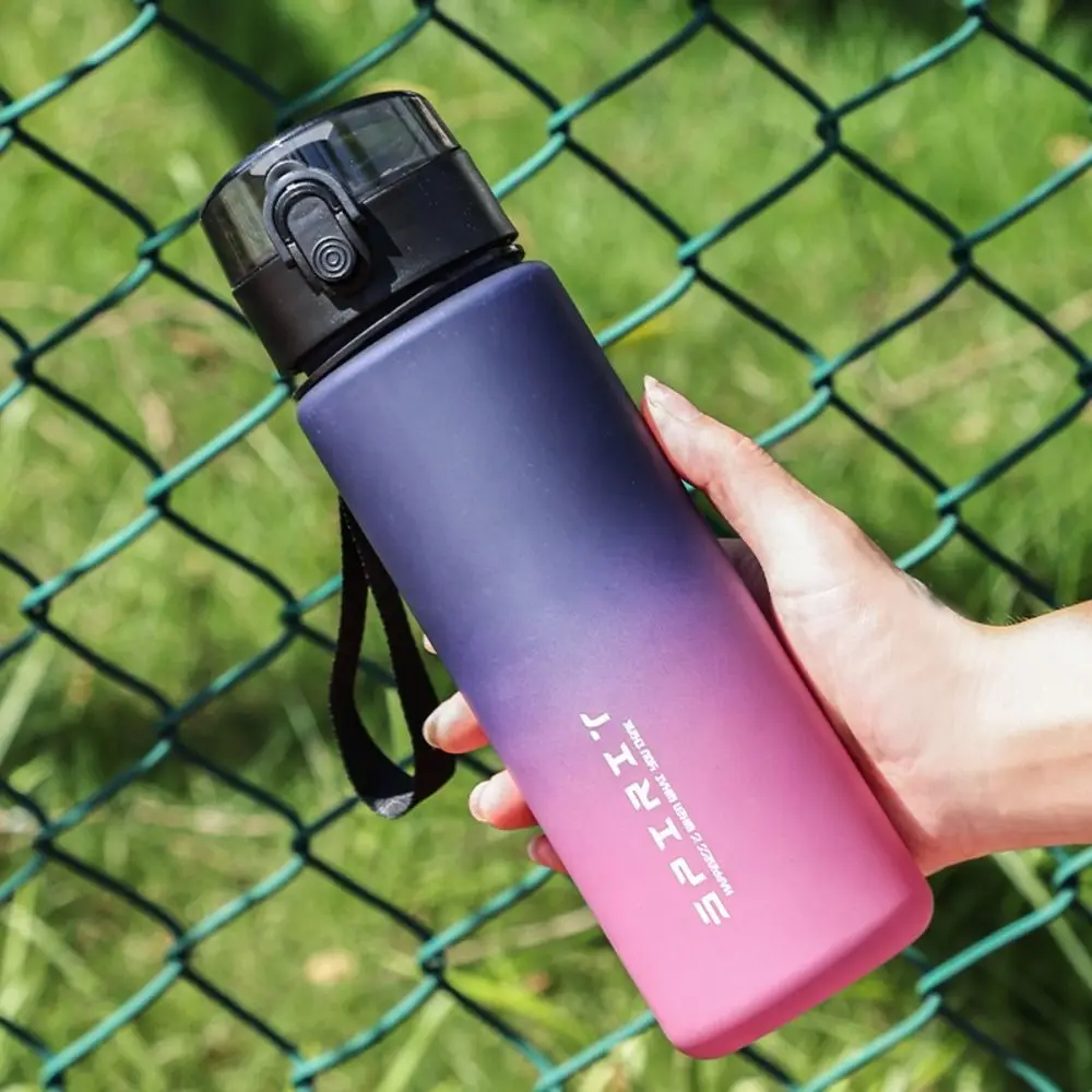 

PC Sports Water Bottle Large Capacity Portable Handle Colorful Plastic Cup Leak Proof Silicone Cup Holder Outdoor Sports Kettle