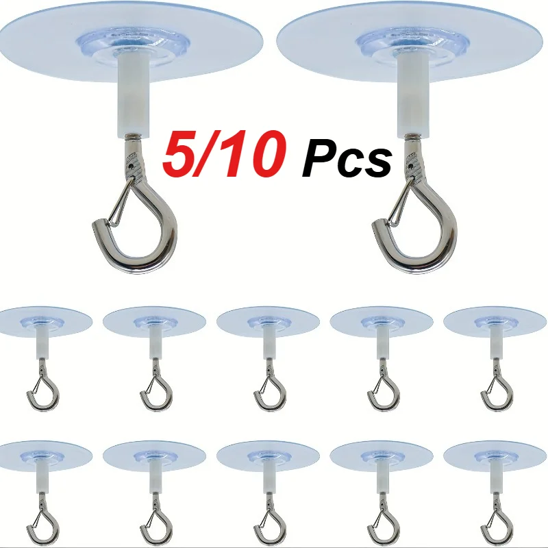 5/10 PCS Non Perforated Adhesive Ceiling Hooks Suitable for Hanging Lamps Plants for Mobile Curtains Multifunctional Hooks