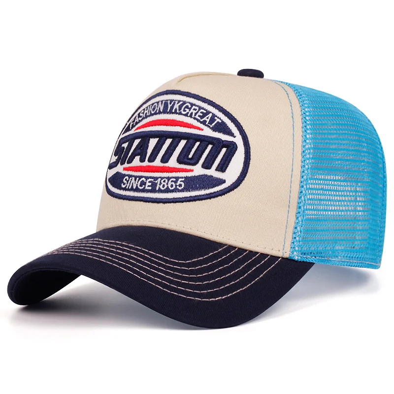 Unisex Classic STATION Letter Pattern Mesh Baseball Cap