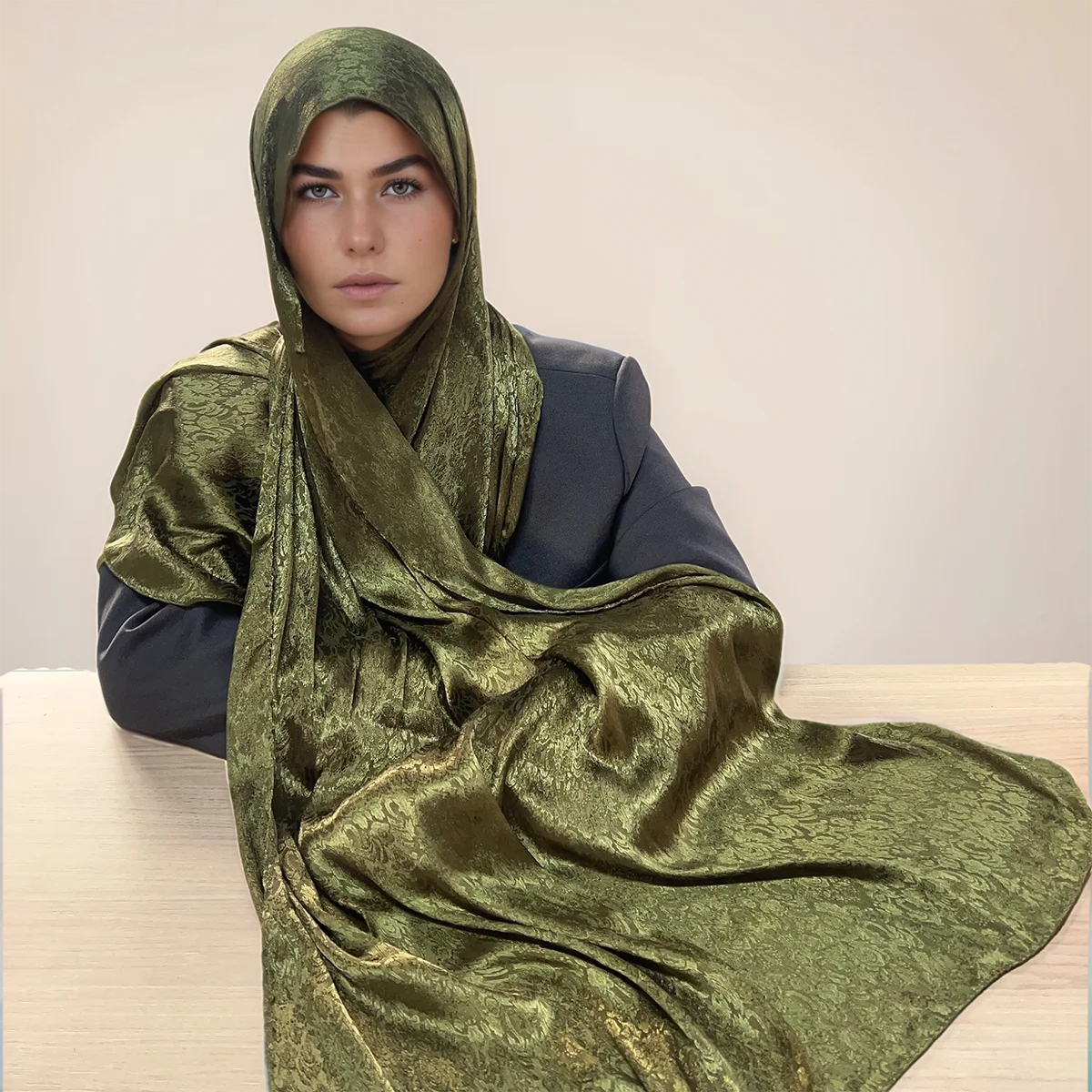 

Premium Malaysia Satin Tudung Hijab Islamic Veil Headscarf Crinkle Plain Color Satin Crepe Scarf Muslim Women Shawl Wrap