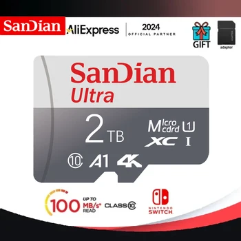 Yeni hafıza kartı 2TB 1TB 512GB 256GB mikro TF SD kart V30 yüksek hızlı hafıza kartı 128GB ücretsiz SD adaptörü ile telefon kamera için