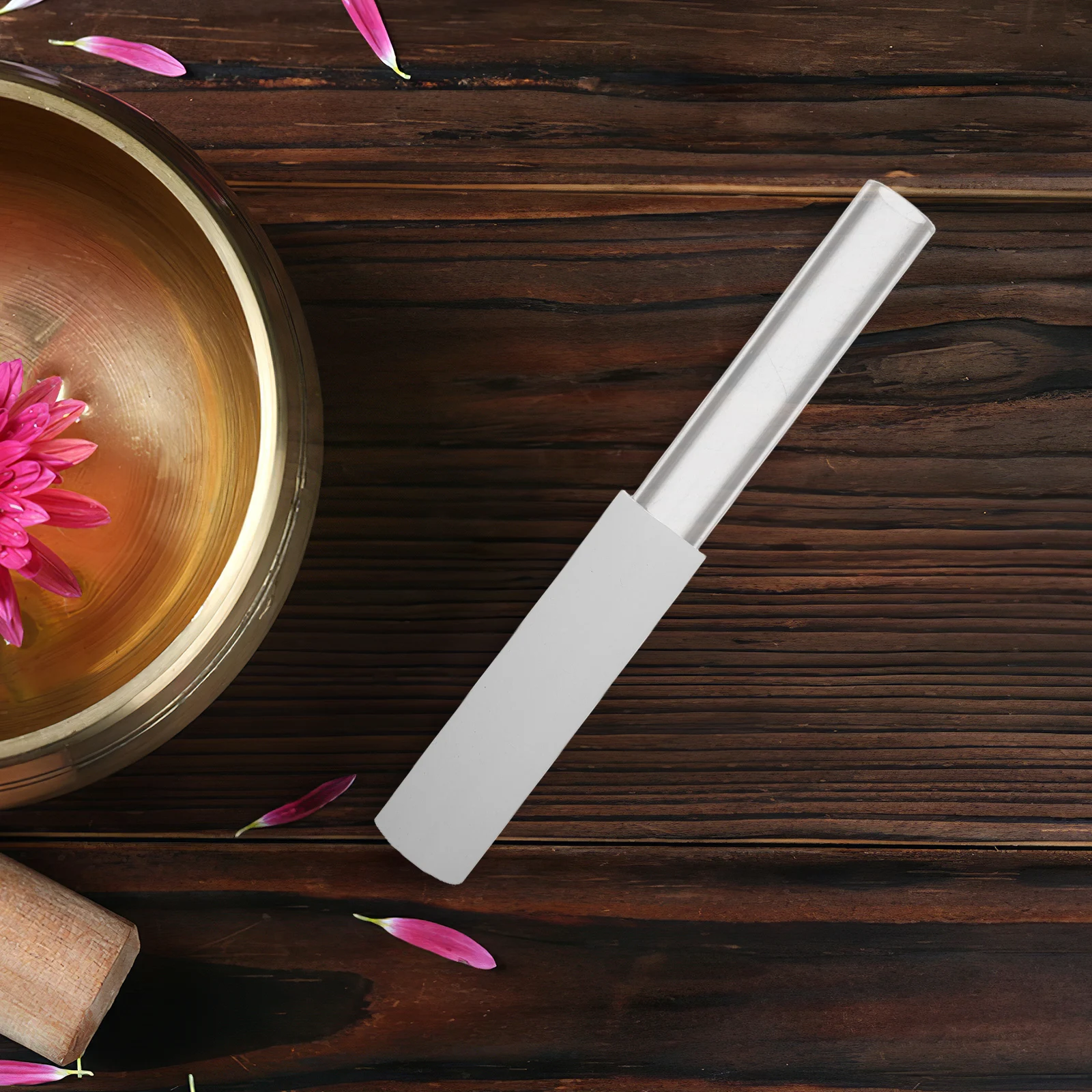 

Crystal Bowl Mallet Clear Acrylic Rod Stick Percussion Instrument Sound Healing Tools Rubber Friction Gentle Press Singing Bowl
