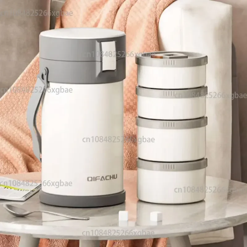 316 stainless steel vacuum insulation lunch box office worker large capacity multi-layer insulation lunch bucket super long
