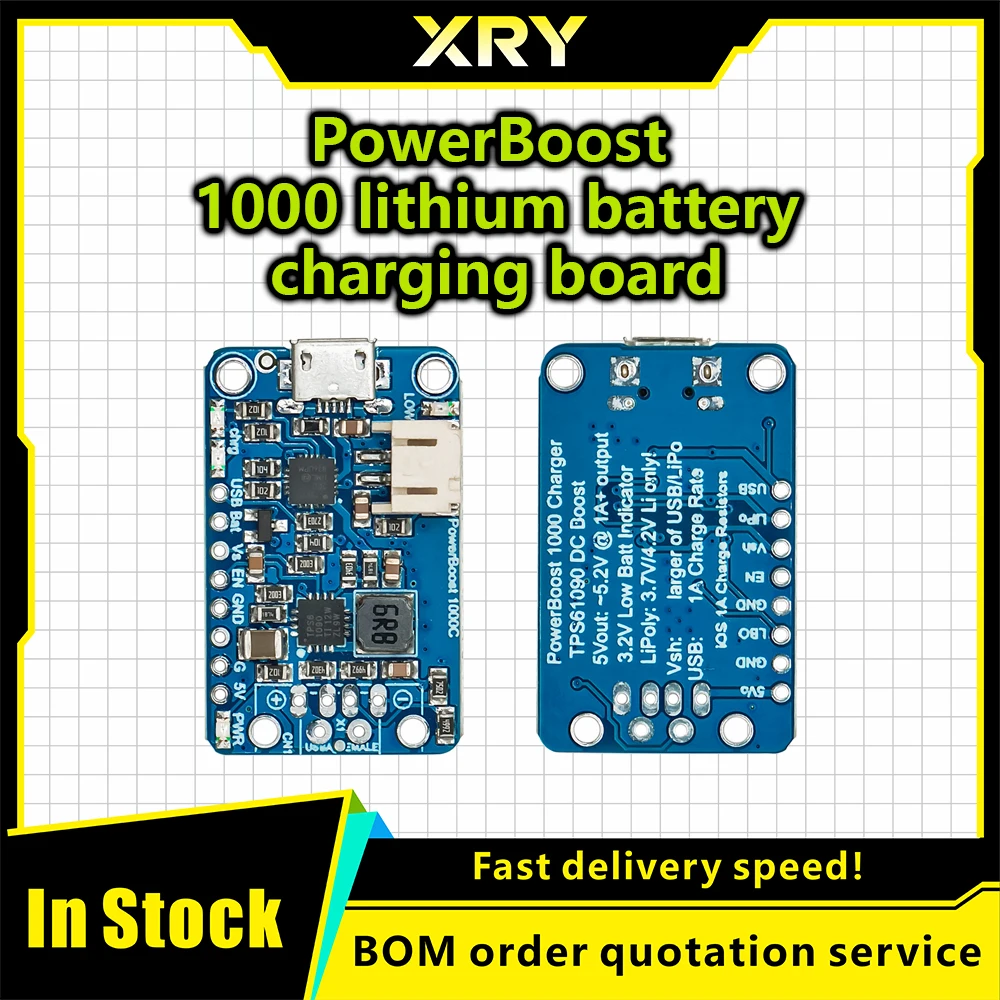XRY 2465 Spot Module Recarregável 5V Lipo USB Boost Carregador PowerBoost 1000 - Recarregável 5V Lipo USB Boost 1A - 1000C