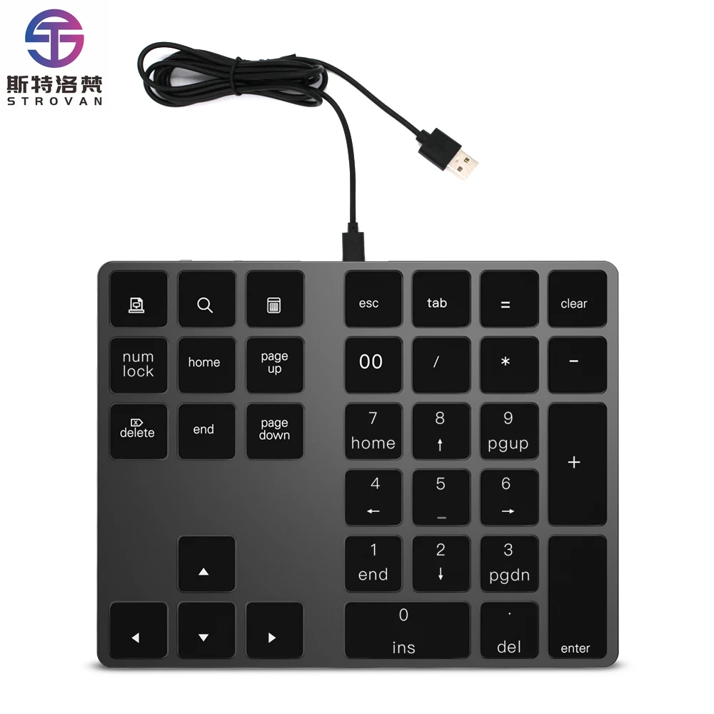 Magic Keyboard Numeric Keypad 34 Key wired Number Keyboard  for Laptop macbook  2017 Tablet Pc