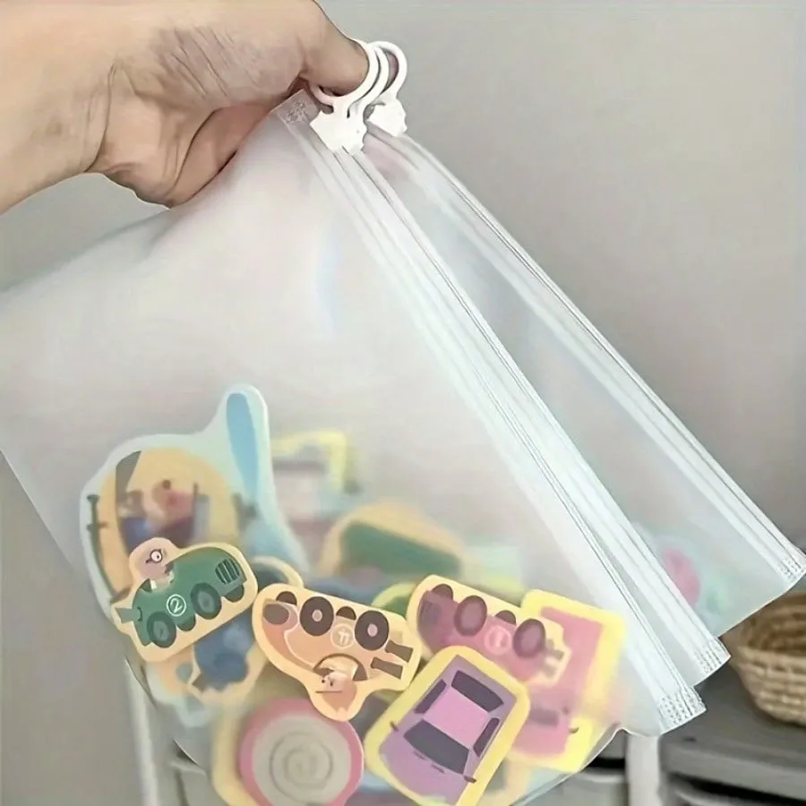 Frosted Transparent Storage Bags Waterproof Multi-Purpose Pouches with Zipper Portable Plastic Organizer Bags image 3