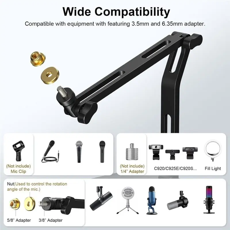 [B24B!】 Mic Stand With 3/8