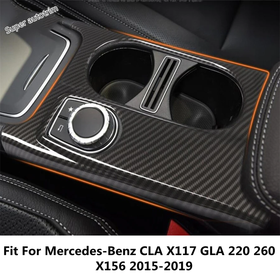 

ABS Central Gear Shift Panel Water Cup Frame Cover Trim Accessories For Mercedes-Benz GLA CLA Class W176 X156 220 260 2015-2019