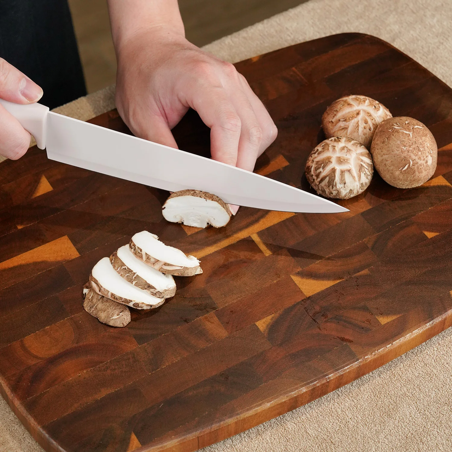 Tabla de cortar de madera de acacia, tabla de cortar de madera con asas, tabla de carnicero para carne, queso, Ideal para cortar, cortar y cortar en cubitos