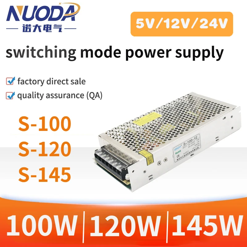 

Switching Power Supply S-100 S-120 S-145 Overload Protection Short Circuit Protection 100W 120W 145W Converter AC DC 5V 12V 24V