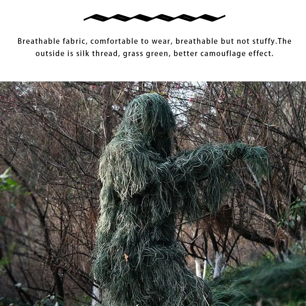 Детские 3D камуфляжные костюмы для охоты на открытом воздухе, разведки, детская камуфляжная одежда, комплект брюк с сумкой для хранения, 1,1-1,3 м