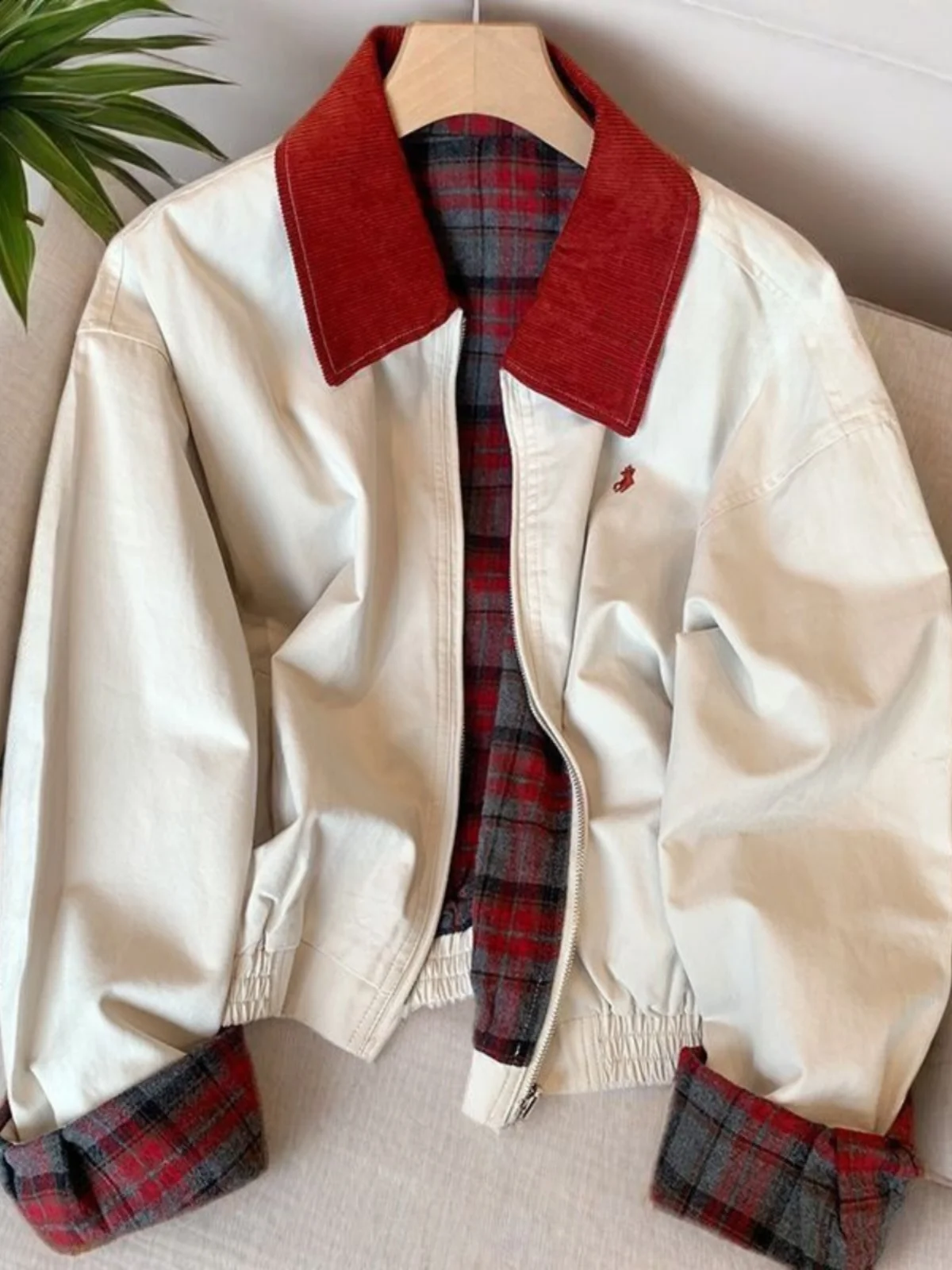 Sweet And Cool American Collar Embroidered Jacket Short Casual Retro Baseball Uniform Top Women's Fashion Spring Autumn New S...