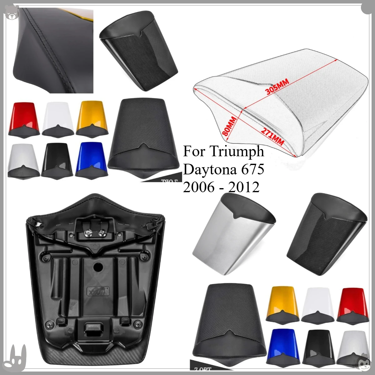 

Motocycle Seat Fairing For Triumph Daytona 675 2006 - 2012 Rear Tail Pillion Solo Seat Cowl Fairing Seat Cover 2011 Accessories