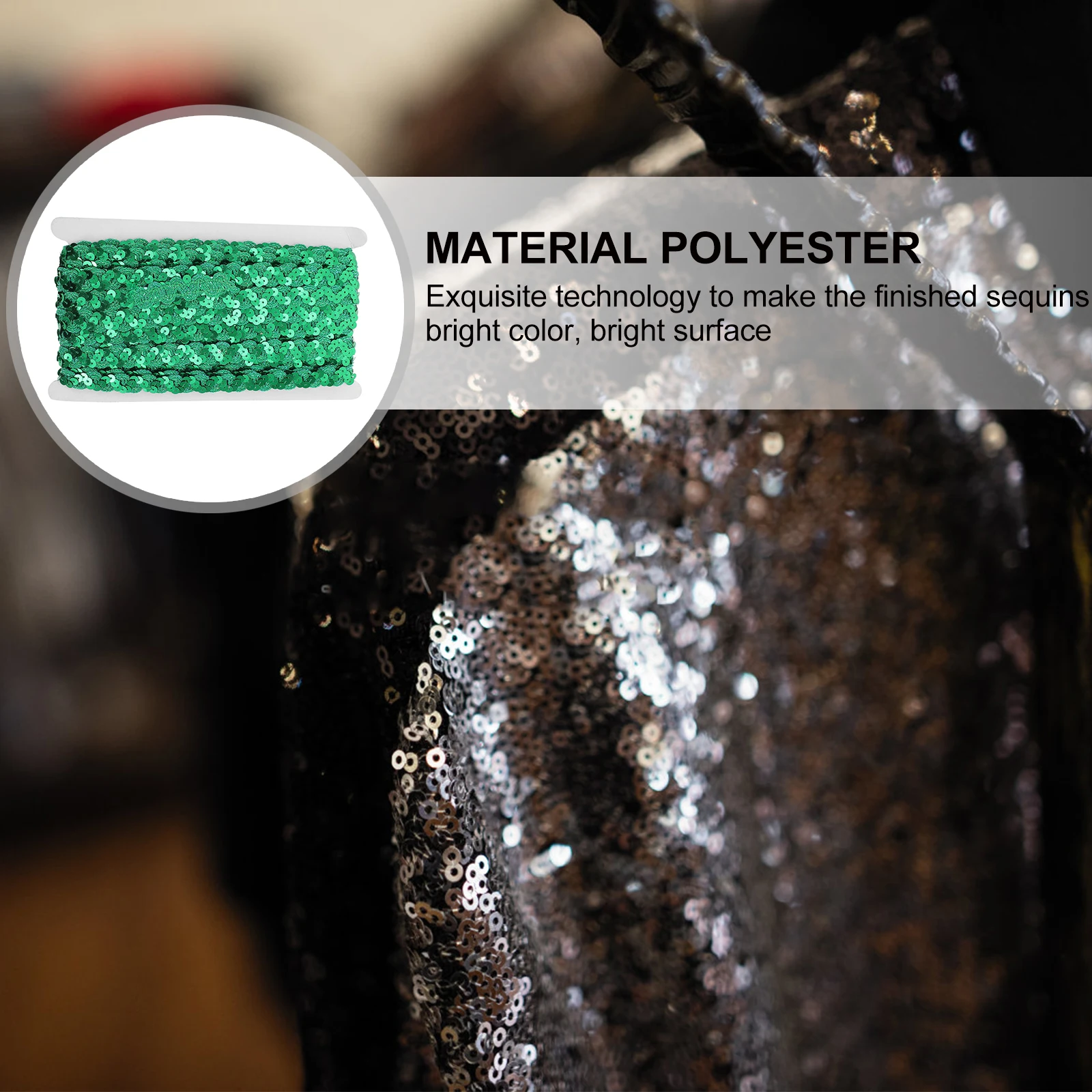 

1 Roll Sequin Braid Trim High Quality Polyester Durable Decorative Sewing Ribbon for Garment Dress Curtain DIY Crafts