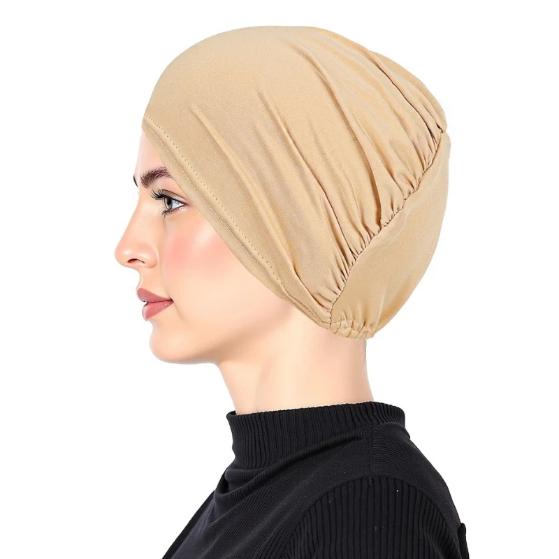 Fashion New Muslim Headscarf Hat for Women's Base Hat Underscarf Hijab Bonnet Soft Stretch HIjabs Tube Cap Turbante Mujer Hat 4