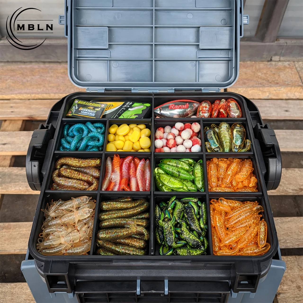 Portable Multifunction Fishing Tackle Box with Seat Rod Holder Cup Holder Lure Storage Box Outdoor Fishing Gear