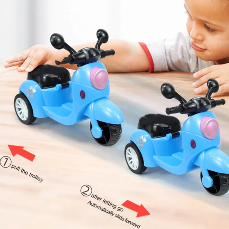 دراجة نارية صغيرة ريترو المبهر تدور لعبة الأطفال المحرك لدمية ألعاب الحيوانات الأليفة هدية عيد ميلاد