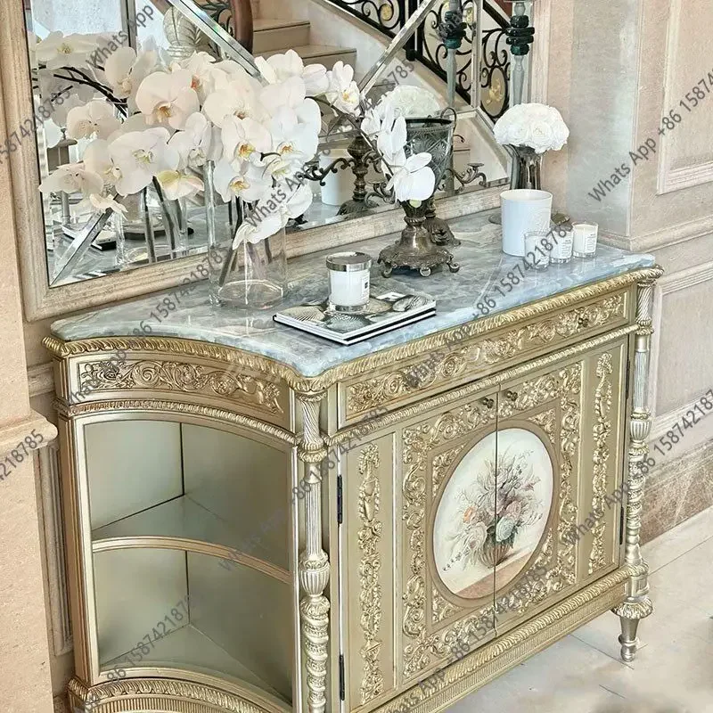 

X32 Modern Luxury Home Corridor Cabinet Entrance Cabinet Villa Painted Marble Storage Entrance