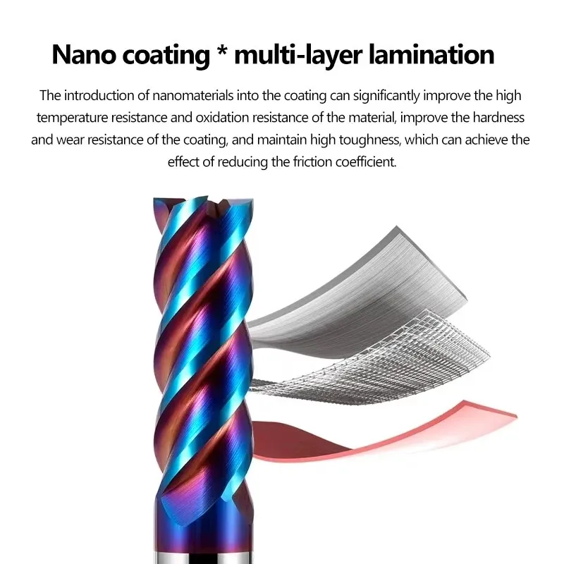 Hrc65 4 flautas carboneto fresa ferramentas de fresagem liga revestimento tungstênio aço endmils cnc máquina ferramentas corte fresas