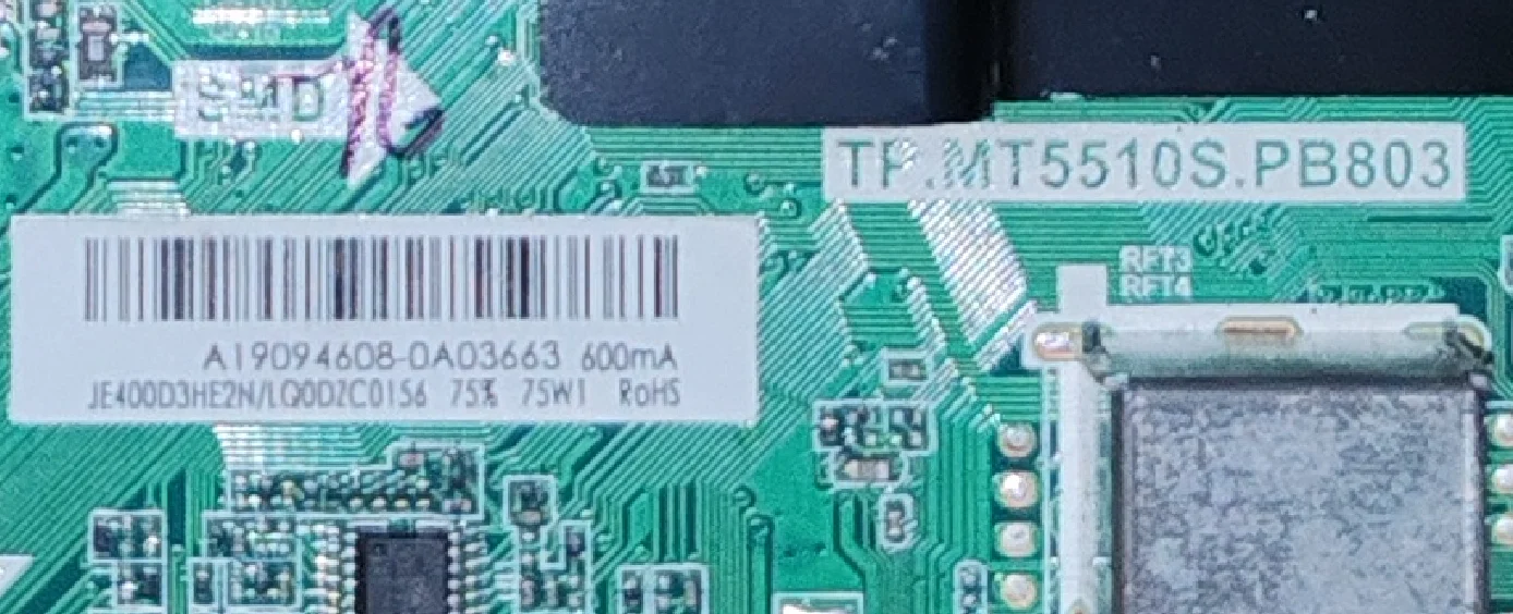 TP.MT5510S.PB803 Płyta główna telewizora z siecią Wi-Fi, zdjęcie produktu, sprawna, do 75W, 600mA, trzy różne specyfikacje