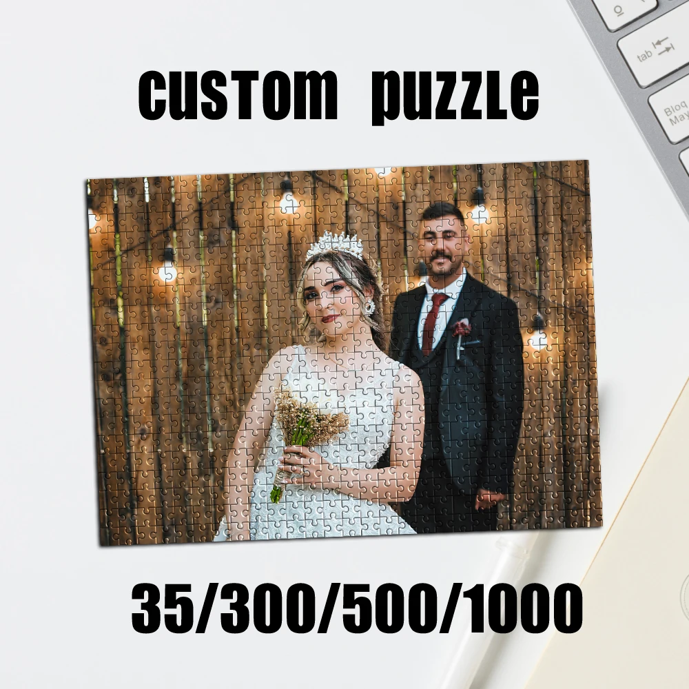 35/300/500/1000pcs Personalized Custom Photo Puzzle Wedding Photo Parent-Child Interactive DIY Assemble Game Toy
