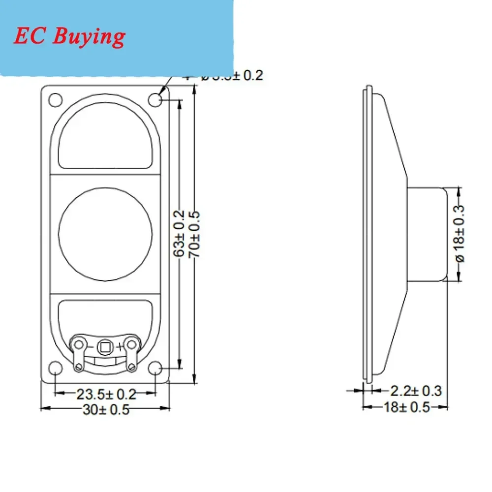 2Pcs/Lots 3070 8R 2 W Iron Case Internal Magnetic Speaker 8ohm 2 Watt Notebook Multimedia Speaker 7030 8 Ohm 2W  Loud Speakers
