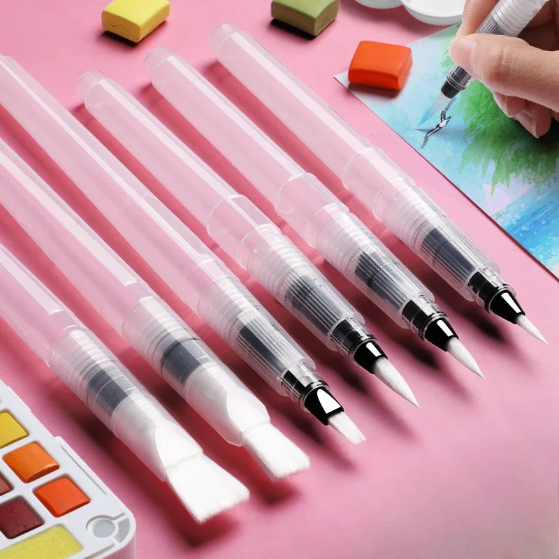 3/7 Stück Aquarell-Pinselstifte mit Wasserspeicherfunktion, Malpinsel für Aquarellkunst, Bastelbedarf, Künstlerzubehör