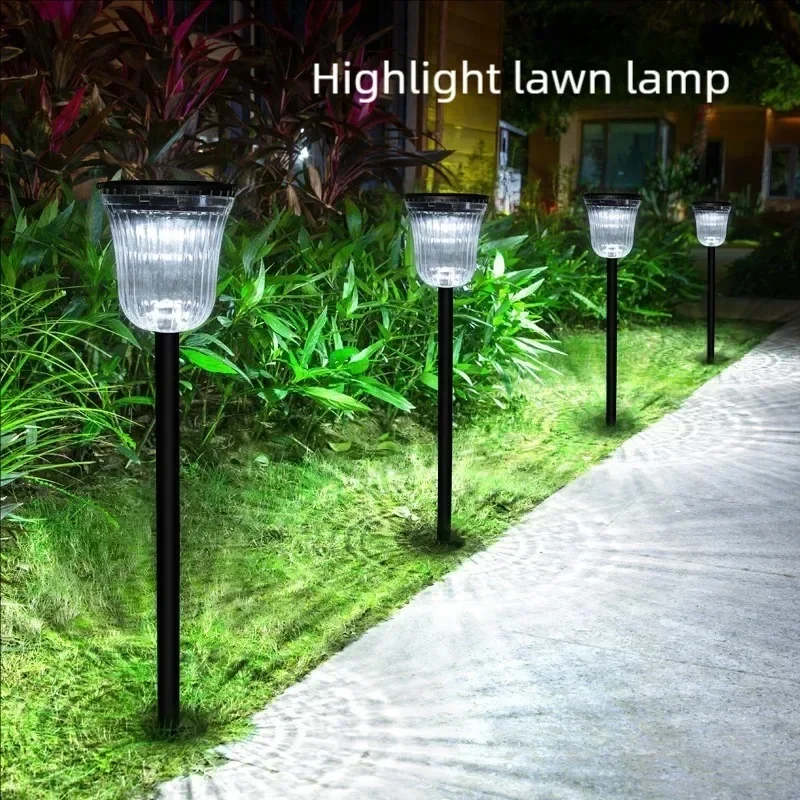 Solar Outdoor Lights New Garden Lamps Powered Waterproof Landscape Path for Yard Backyard Lawn Patio Decorative LED Lighting