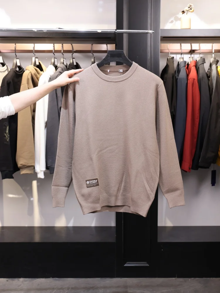 

Homesi Men's Long Sve Knitted Sweater Soft Comfortable Pure Color round Ne Pullover Casual Sle Polyester Viscose Acr...