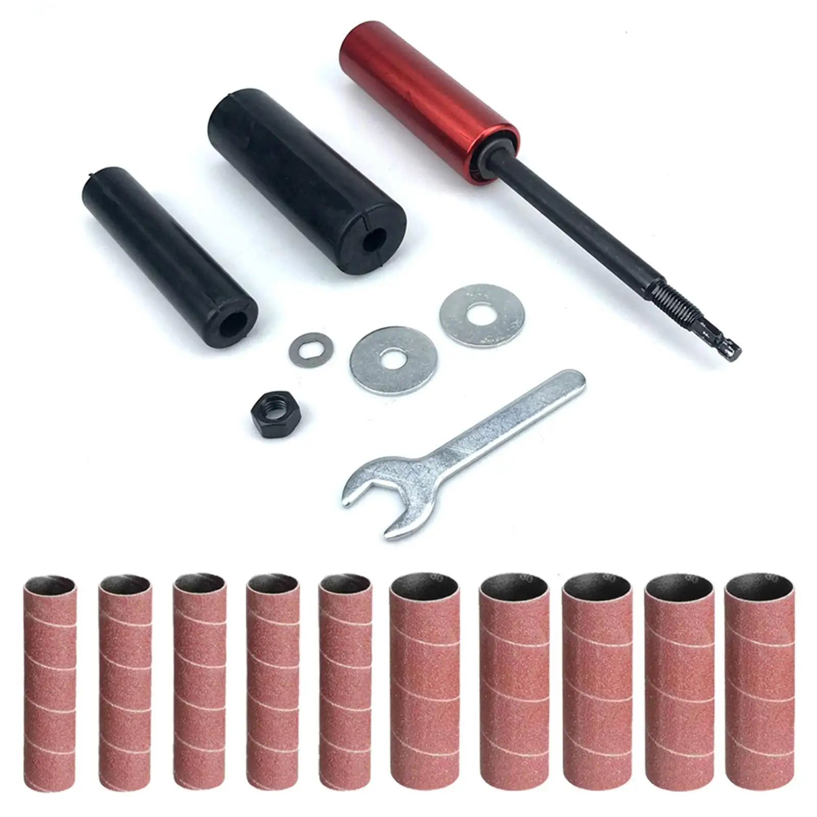 Rubber Sanding Drum Sleeves Kit Drill Sanding Attachment for Metal Polishing Resurfacing Drill Press Contouring Spindle Sanders