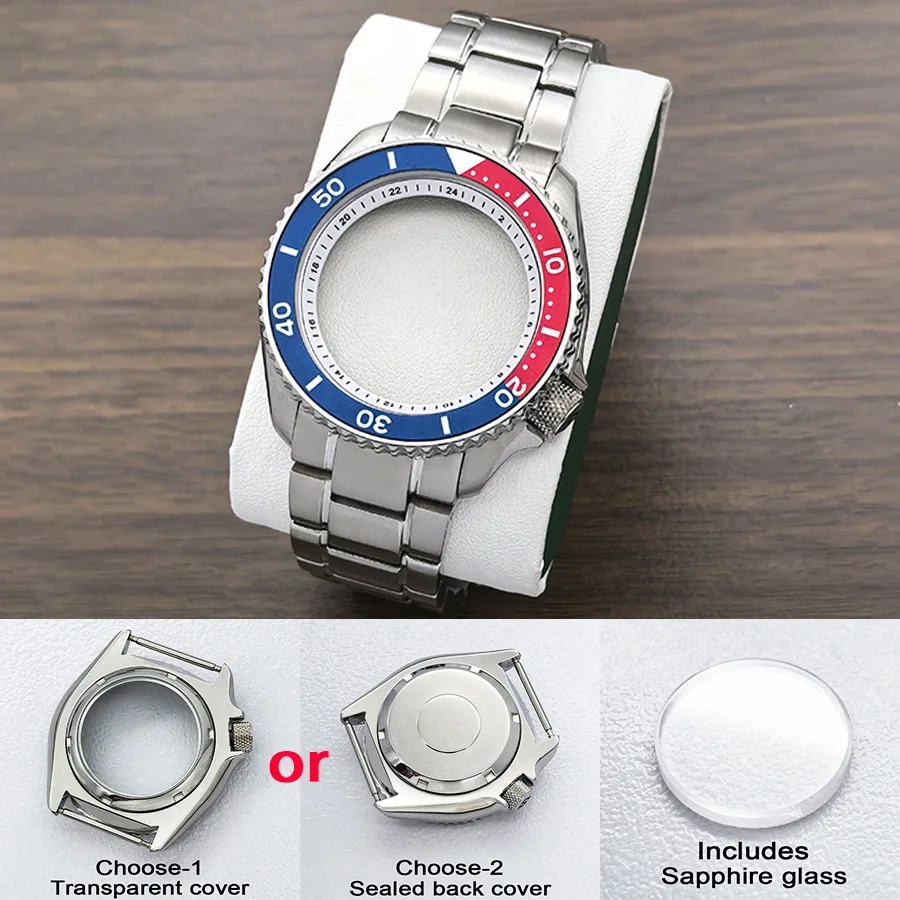 Mod 42mm NH35 SKX007 Watch Case Flat Sapphire Glass Fits NH35 NH36 4R 7S26 Movement 28.5MM Dial Replace SKX007 Dive Watch Case